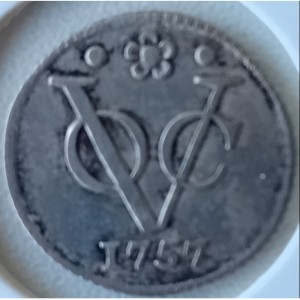 Реверс монеты Индия, ½ дуита, 1755-1763