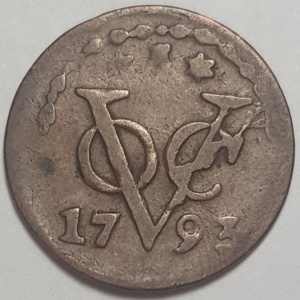 Реверс монеты Индия, 1 дуит, 1792-1794