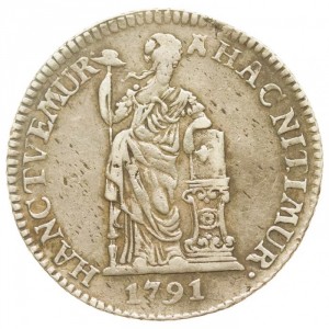 Реверс монеты Индия, 1 гульден, 1791