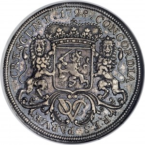 Реверс монеты Индия, 1 дукатон, 1728-1741, Герб Западной Фрисландии