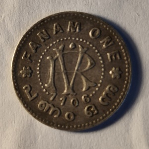 Реверс монеты Индия, 1 фанам, 1912-1931