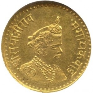 Аверс монеты Индия, ⅓ мухра, 1885