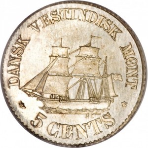 Реверс монеты Индия, 5 центов, 1859