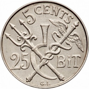 Реверс монеты Индия, 5 центов, 1905