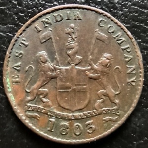 Аверс монеты Индия, 5 кэш, 1803