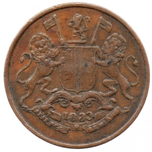 Аверс монеты Индия, ¼ анна, 1833