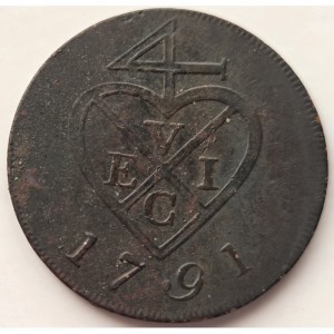 Аверс монеты Индия, 1½ пайса, 1791-1794