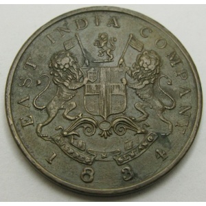 Аверс монеты Индия, ½ анна, 1834