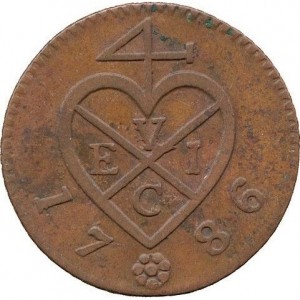 Аверс монеты Индия, 1 кепинг, 1786-1788