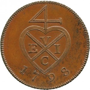 Аверс монеты Индия, 1 кепинг, 1798