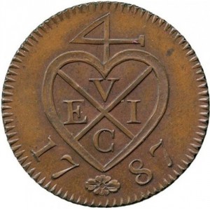 Аверс монеты Индия, 2 кепинга, 1786-1788