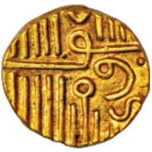 Реверс монеты Индия, ½ кори, 1571, Золото /желтый цвет/