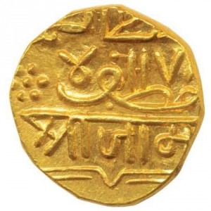 Аверс монеты Индия, 1 кори, 1571, Золото /желтый цвет/