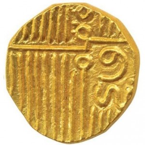 Реверс монеты Индия, 1 кори, 1571, Золото /желтый цвет/