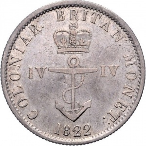 Реверс монеты Индия, ¼ доллара, 1820-1822