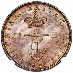 Реверс монеты Индия, ½ доллара, 1822