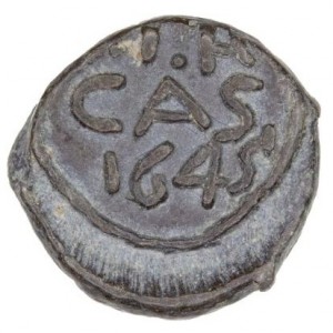 Реверс монеты Индия, 1 кэш, 1645