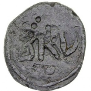 Реверс монеты Индия, 1 кэш, 1649