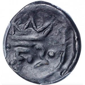 Аверс монеты Индия, 1 кэш, 1653