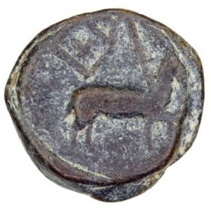 Реверс монеты Индия, 1 кэш, 1653