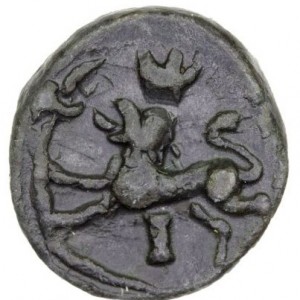 Реверс монеты Индия, 1 кэш, 1653