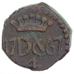 Реверс монеты Индия, 1 кэш, 1767-1780