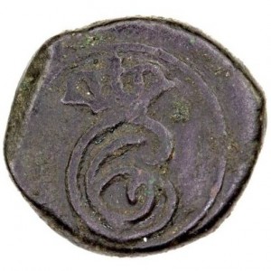 Аверс монеты Индия, 2 кэша, 1733