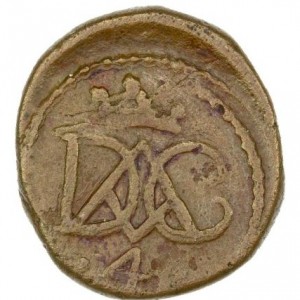 Реверс монеты Индия, 4 кэш, 1733