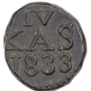 Реверс монеты Индия, 4 кэш, 1817-1839
