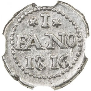 Реверс монеты Индия, 1 фано, 1816-1818