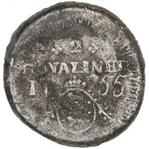 Реверс монеты Индия, 2 роялина, 1755
