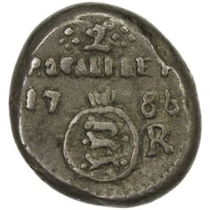 Реверс монеты Индия, 2 роялина, 1786