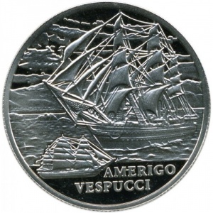 Реверс монеты Беларусь, 1 рубль, 2010, Америго Веспуччи