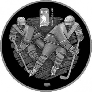 Реверс монеты Беларусь, 1 рубль, 2012, Чемпионат мира по хоккею 2014 года. Минск-Арена