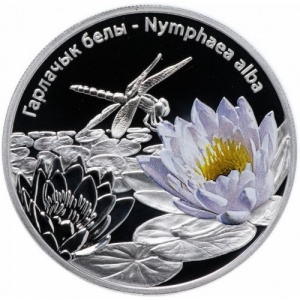 Реверс монеты Беларусь, 10 рублей, 2012, Цветы Белоруссии - Кувшинка белая (nymphaea alba)