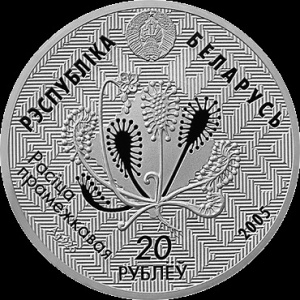Аверс монеты Беларусь, 20 рублей, 2005, Альманские болота