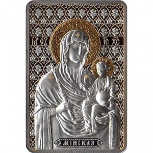 Аверс монеты Беларусь, 20 рублей, 2010, Икона Пресвятой Богородицы "Минская"
