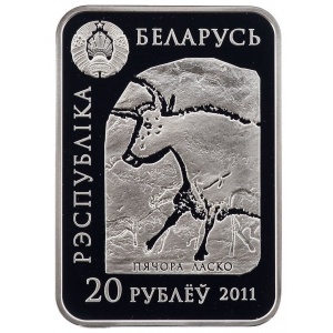 Аверс монеты Беларусь, 20 рублей, 2011, Палеолитическая Венера