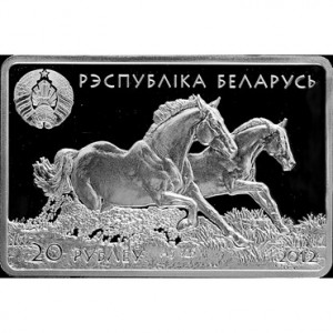 Аверс монеты Беларусь, 20 рублей, 2012, Донская лошадь
