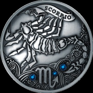Реверс монеты Беларусь, 20 рублей, 2013, Скорпион /с кристаллами Сваровски/