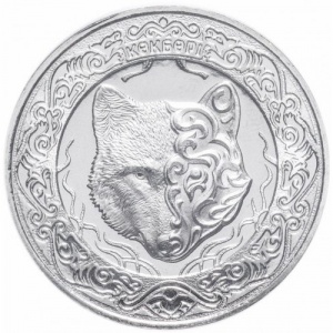 Реверс монеты Казахстан, 100 тенге, 2018, Кокбори /волк/