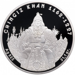 Реверс монеты Казахстан, 100 тенге, 2008, Великие полководцы - Чингисхан