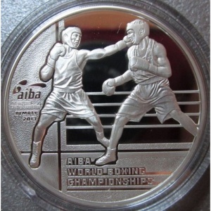 Реверс монеты Казахстан, 100 тенге, 2013, Чемпионат мира по боксу 2013, Алма-Ата