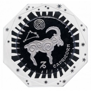 Реверс монеты Казахстан, 100 тенге, 2018, Знаки зодиака - Козерог