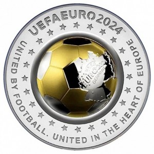 Реверс монеты Казахстан, 100 тенге, 2024, Чемпионат Европы по футболу 2024
