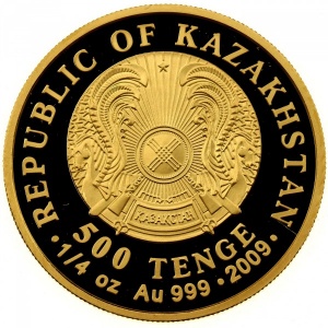 Аверс монеты Казахстан, 500 тенге, 2009, Животный мир - Ирбис