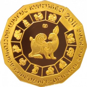 Реверс монеты Казахстан, 500 тенге, 2011, Год кролика