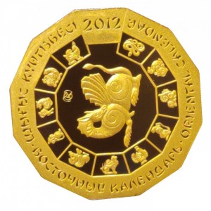 Реверс монеты Казахстан, 500 тенге, 2012, Год дракона