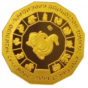 Реверс монеты Казахстан, 500 тенге, 2014, Год лошади
