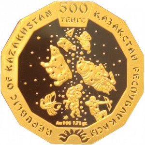 Аверс монеты Казахстан, 500 тенге, 2015, Год Овцы
